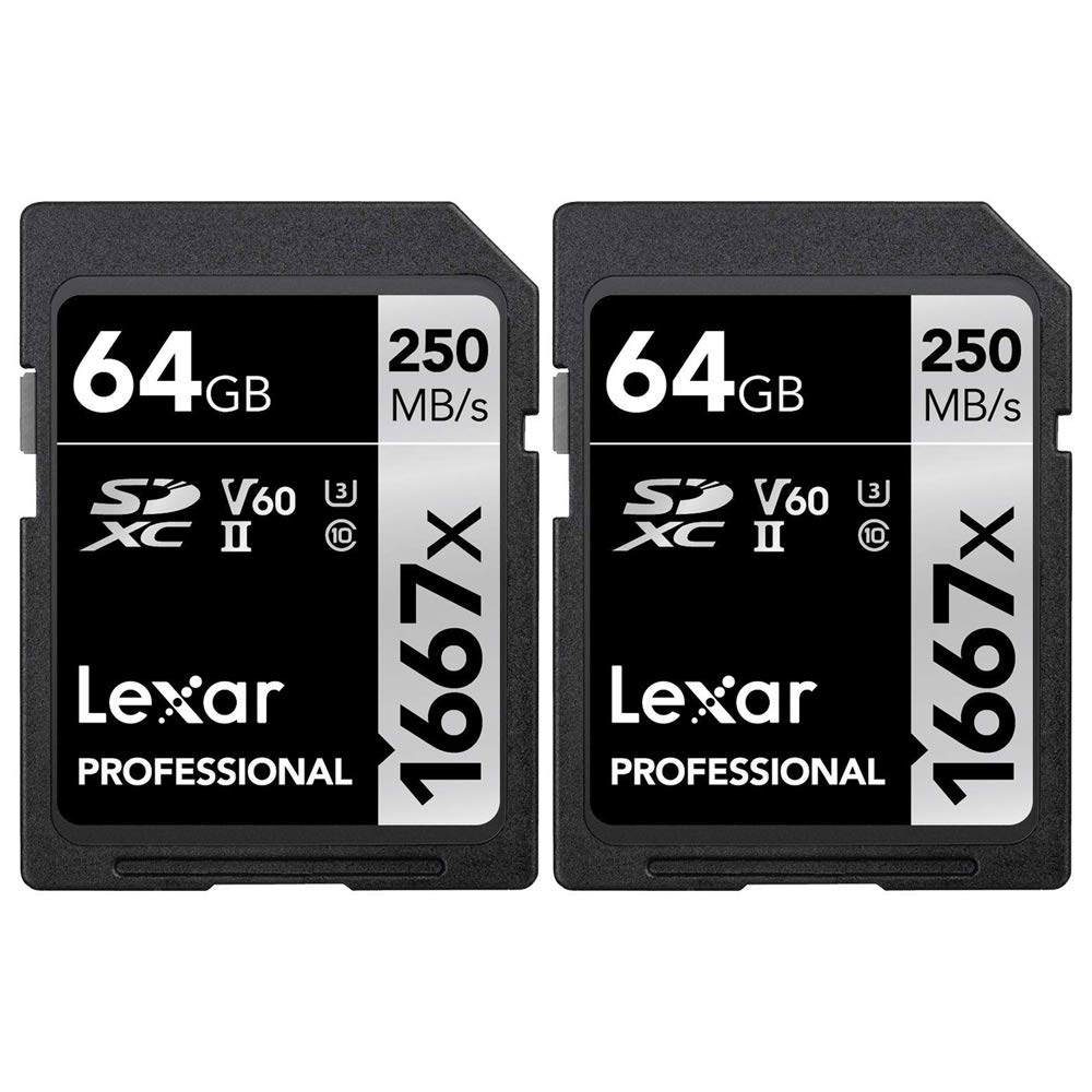 Lexar プロフェッショナル SDHCSDXC 1667x UHS-II 64GB メモリーカード 2パック LSD64GCBNA1667
